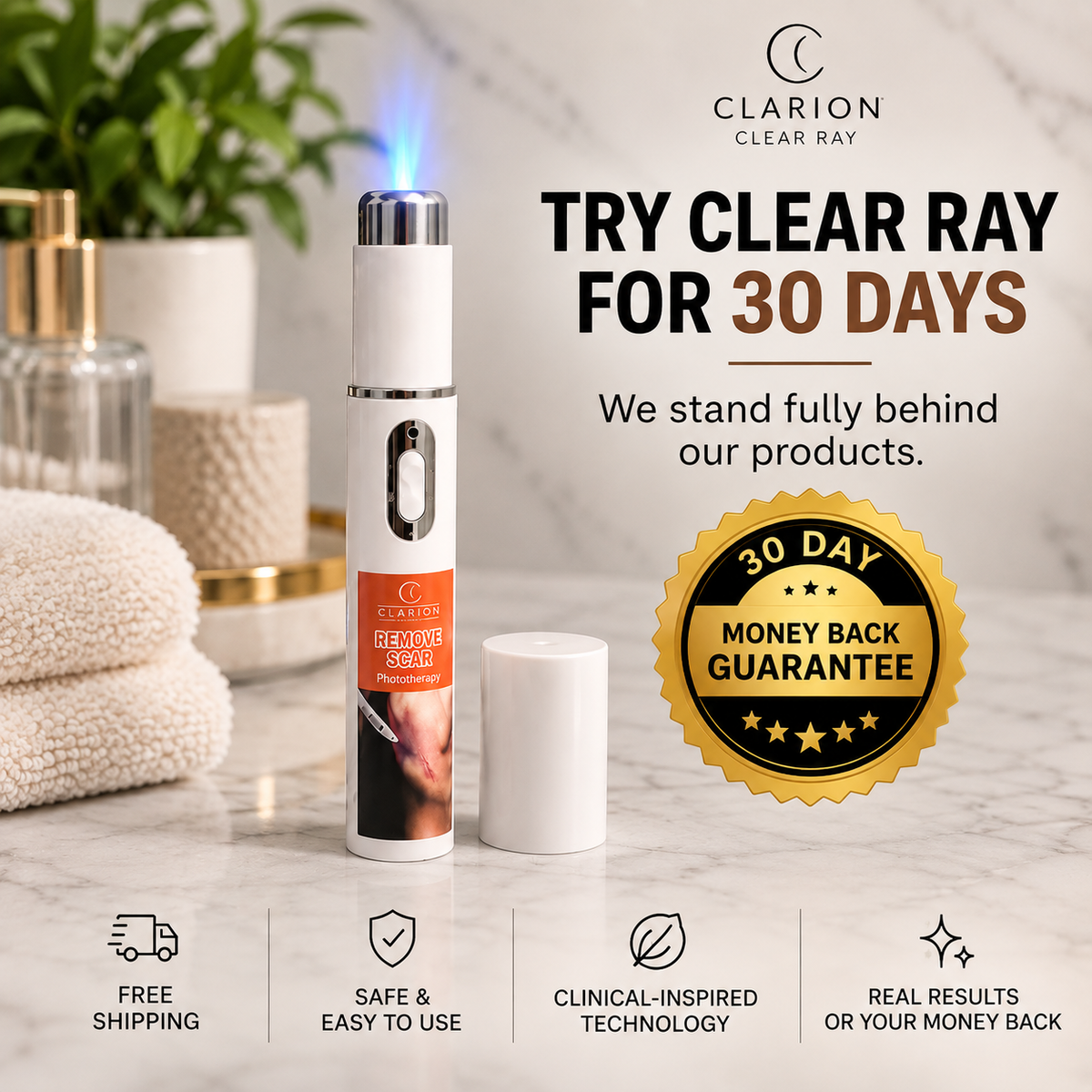 Clarion Clear Ray - For Stretch Marks, Acne & Scars